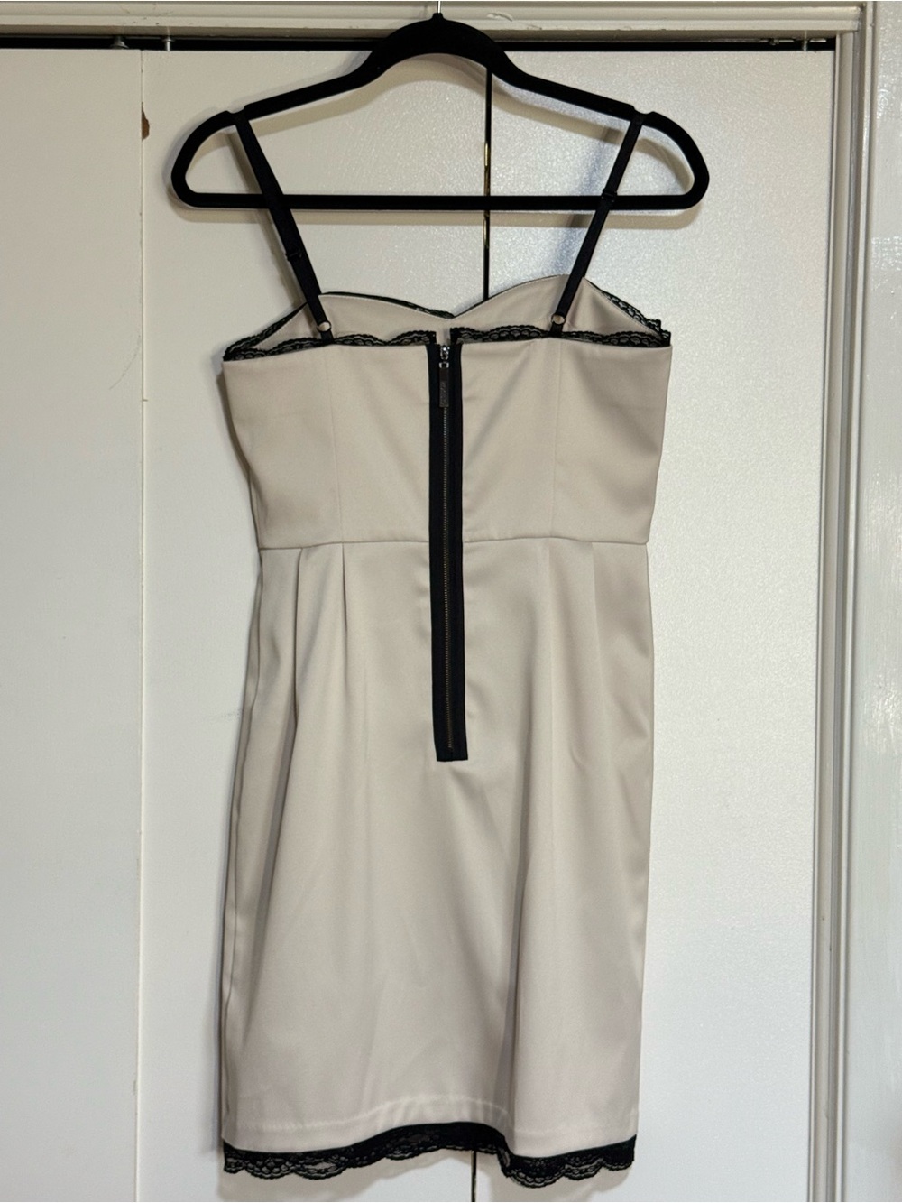 Kensie Sweetheart Cocktail Dress Cream Black Lace Trim Mini NWOT Size 6 - Picture 5 of 16